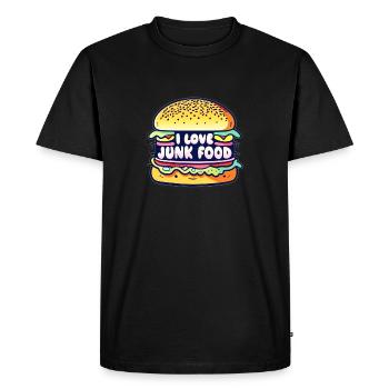 I Love Junk Food - T-shirt Premium bio Homme - noir - Devant - Nico (187cm)