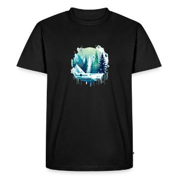 Monde d’hiver - T-shirt Premium bio Homme - noir - Devant - Nico (187cm)