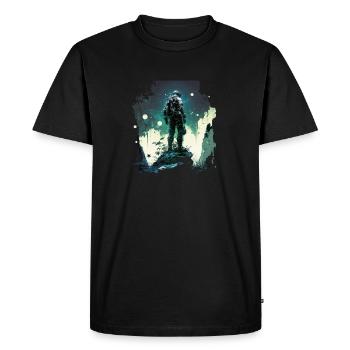Spaceman - Men's Premium Organic T-Shirt - black - Front - Nico (187cm)