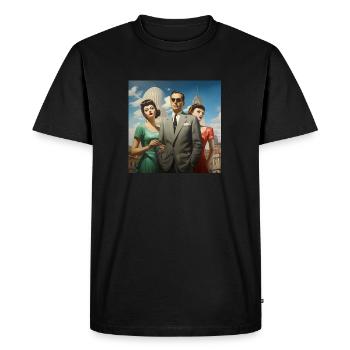 Rétrowave italien - T-shirt Premium bio Homme - noir - Devant - Nico (187cm)
