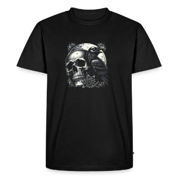 Lunar Raven's Vigil - Men's Premium Organic T-Shirt - black - Front - Nico (187cm)