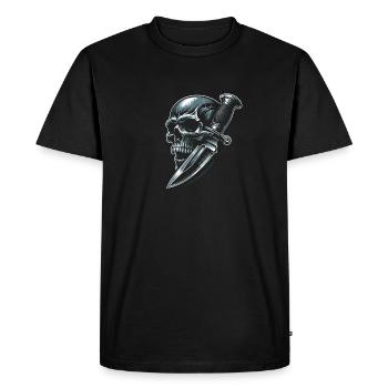 Shadow Strike: Skull Pierced by Dagger - Men's Premium Organic T-Shirt - black - Front - Nico (187cm)