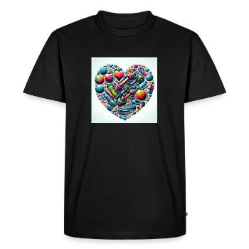 Au cœur de la forme physique - T-shirt Premium bio Homme - noir - Devant - Nico (187cm)