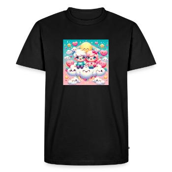Couple de dessins animés - T-shirt Premium bio Homme - noir - Devant - Nico (187cm)