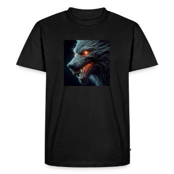 Loup Effrayant Dangereux Hyperréalisme 3D - T-shirt Premium bio Homme - noir - Devant - Nico (187cm)