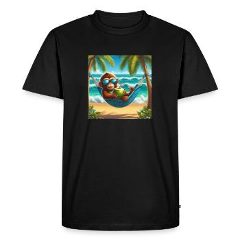 vacation monkey - Men's Premium Organic T-Shirt - black - Front - Nico (187cm)