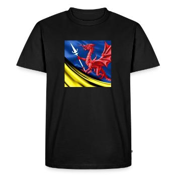 dragon flag spear - Men's Premium Organic T-Shirt - black - Front - Nico (187cm)