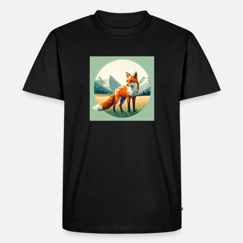 Fuchs - Männer Premium Bio T-Shirt - Schwarz