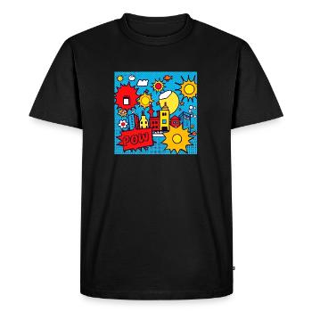 Bublix - Men's Premium Organic T-Shirt - black - Front - Nico (187cm)