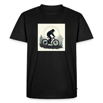 VTT en montagne et en forêt. - T-shirt Premium bio Homme - noir - Devant - Nico (187cm)