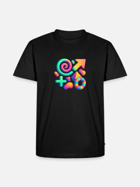 Neon Dreams – 3D Abstract Shapes Explosion - Men's Premium Organic T-Shirt - black