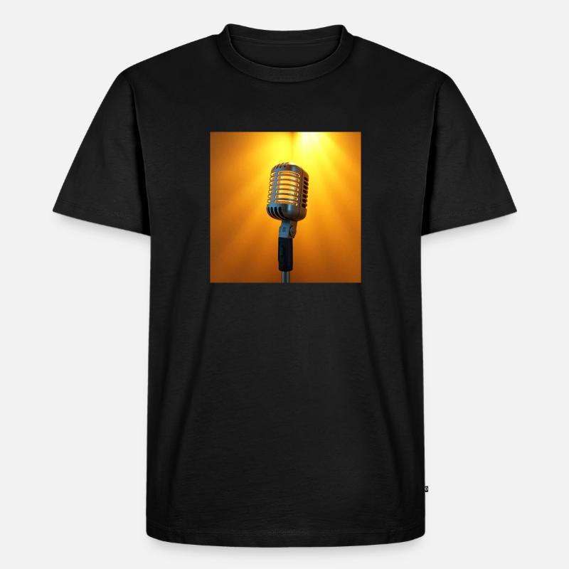 Mikrofon - Männer Premium Bio T-Shirt - Schwarz