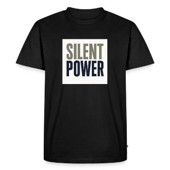 Silent Power – La Force Tranquille - T-shirt Premium bio Homme - noir - Devant - Nico (187cm)