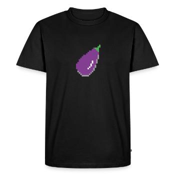Eggplant Pixel Art - Men's Premium Organic T-Shirt - black - Front - Nico (187cm)