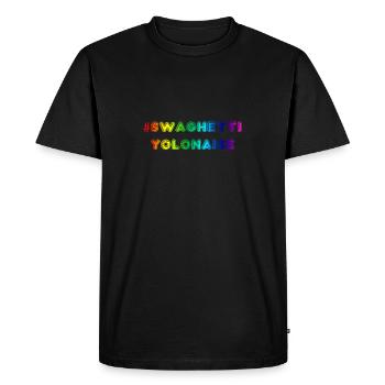 Swaghetti arc-en-ciel yolonaise - T-shirt Premium bio Homme - noir - Devant - Nico (187cm)