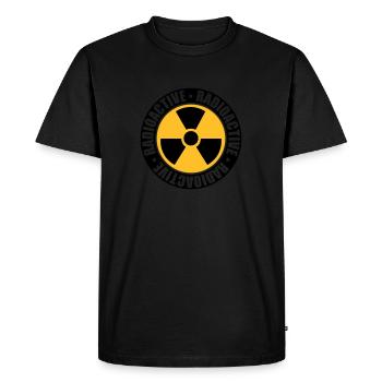 rond noir timbre danger avertissement attention - T-shirt Premium bio Homme - noir - Devant - Nico (187cm)