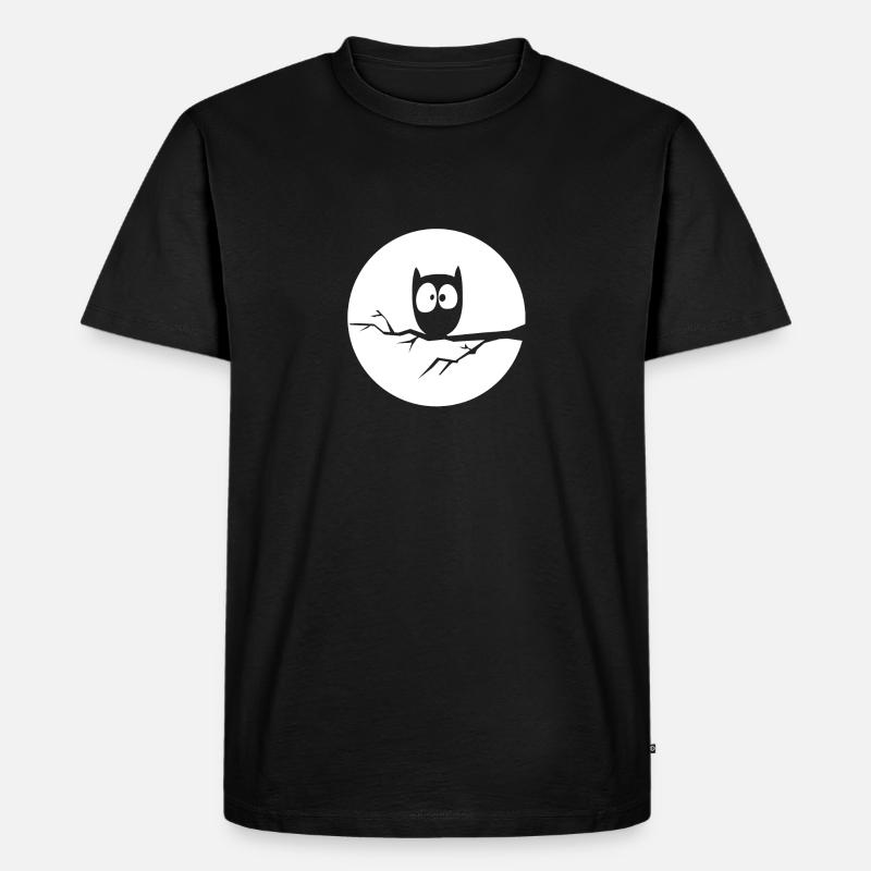 Nachteule - Männer Premium Bio T-Shirt - Schwarz