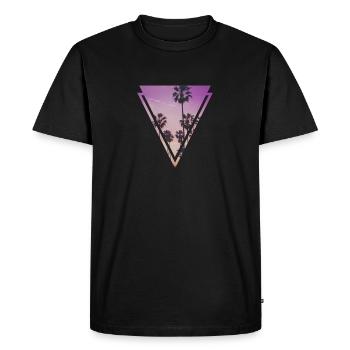 palmiers - T-shirt Premium bio Homme - noir - Devant - Nico (187cm)