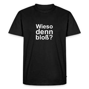 Pourquoi - T-shirt Premium bio Homme - noir - Devant - Nico (187cm)