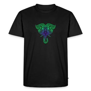 Idée de cadeau coloré de l'éléphant de l'Inde - T-shirt Premium bio Homme - noir - Devant - Nico (187cm)