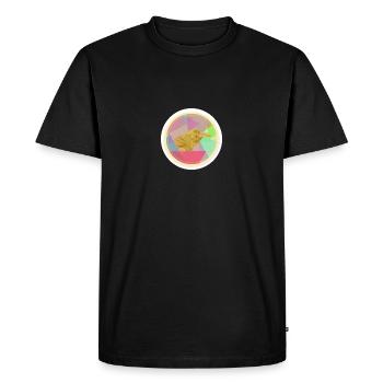 Cercle d'oiseau néon or - T-shirt Premium bio Homme - noir - Devant - Nico (187cm)