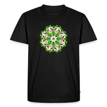 mandala de vaches vertes - T-shirt Premium bio Homme - noir - Devant - Nico (187cm)
