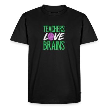 Les enseignants aiment les cerveaux - T-shirt Premium bio Homme - noir - Devant - Nico (187cm)