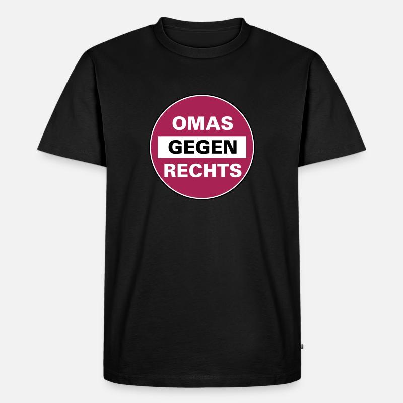 Omas gegen Rechts Schild - Männer Premium Bio T-Shirt - Schwarz