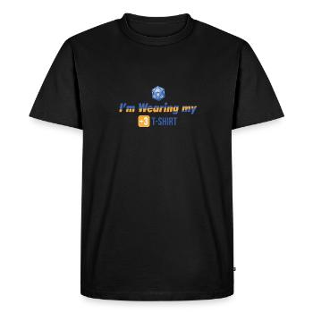 Je porte mon T-SHIRT +3 - T-shirt Premium bio Homme - noir - Devant - Nico (187cm)