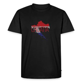 Croatia Croatie Conception pays avec des couleurs nationales - T-shirt Premium bio Homme - noir - Devant - Nico (187cm)