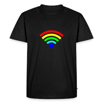 Rainbow WLAN coloré - T-shirt Premium bio Homme - noir - Devant - Nico (187cm)