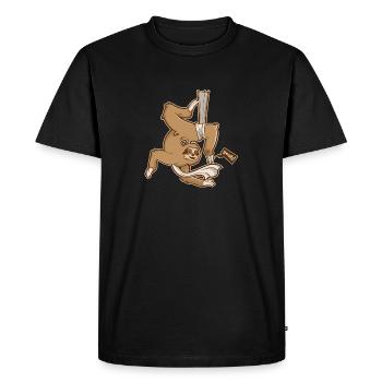 Acrobaties en tissu verticales - T-shirt Premium bio Homme - noir - Devant - Nico (187cm)