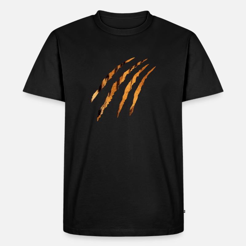 Tigerkralle - Männer Premium Bio T-Shirt - Schwarz