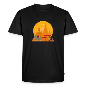 Bangkok Thaïlande Budda Elefant Tuk Tuk - T-shirt Premium bio Homme - noir - Devant - Nico (187cm)
