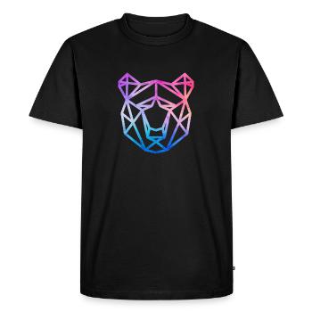 Bear geometric - Men's Premium Organic T-Shirt - black - Front - Nico (187cm)