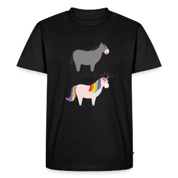 You VS Me (Donkey / Unicorn) - T-shirt Premium bio Homme - noir - Devant - Nico (187cm)