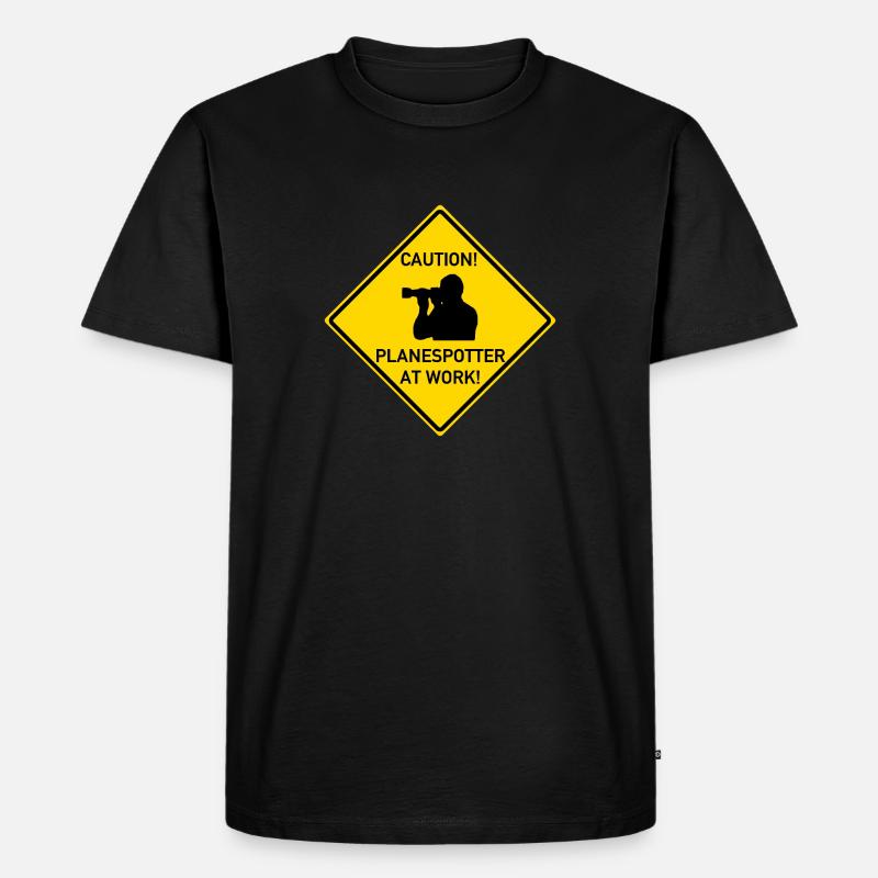 Planespotter at work! - Männer Premium Bio T-Shirt - Schwarz