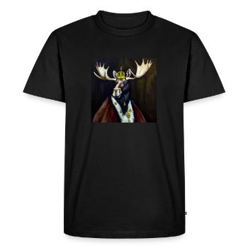 Moose in the crown - Men's Premium Organic T-Shirt - black - Front - Nico (187cm)
