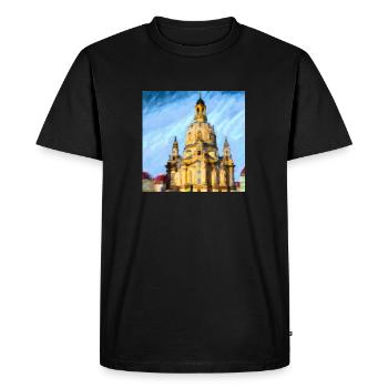 Frauenkirche Dresden - Local AI Art #1019 - Men's Premium Organic T-Shirt - black - Front - Nico (187cm)