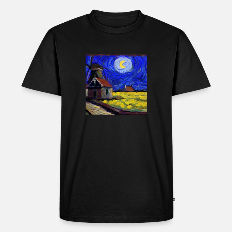 Digitale Kunst eines Van Gough-Gemäldes - Männer Premium Bio T-Shirt - Schwarz