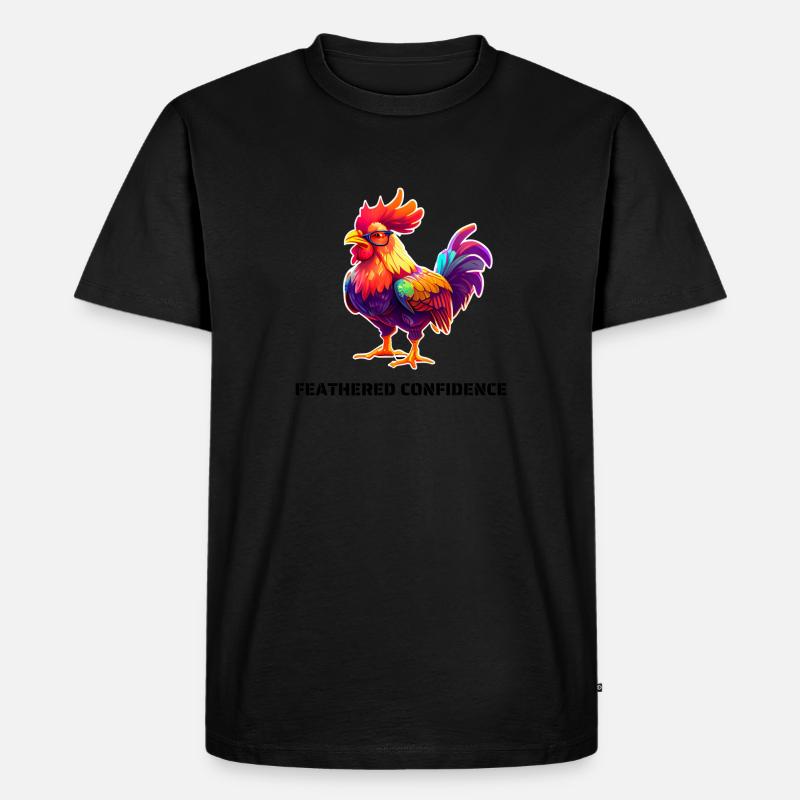 FEATHERED CONFIDENCE - Männer Premium Bio T-Shirt - Schwarz