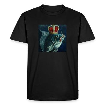 King of Fish - Men's Premium Organic T-Shirt - black - Front - Nico (187cm)