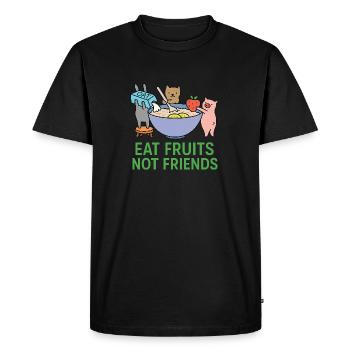 Alimentation végétalienne - T-shirt Premium bio Homme - noir - Devant - Nico (187cm)