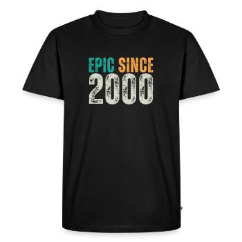 Épique depuis 2000 - Dicton d’anniversaire rétro - T-shirt Premium bio Homme - noir - Devant - Nico (187cm)
