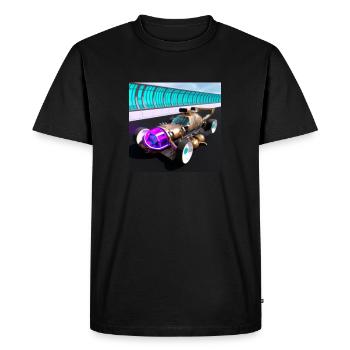 Synthwave style steampunk 2 - T-shirt Premium bio Homme - noir - Devant - Nico (187cm)