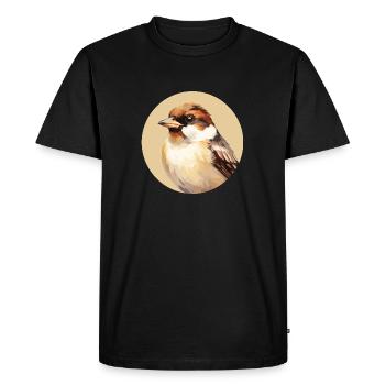 Moineau domestique - T-shirt Premium bio Homme - noir - Devant - Nico (187cm)