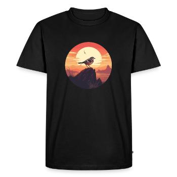 Wren bird - Men's Premium Organic T-Shirt - black - Front - Nico (187cm)