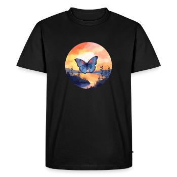 Morpho Papillon Bleu - T-shirt Premium bio Homme - noir - Devant - Nico (187cm)