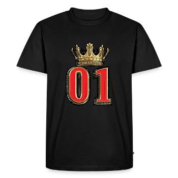 1 Couronne de chiffres - T-shirt Premium bio Homme - noir - Devant - Nico (187cm)