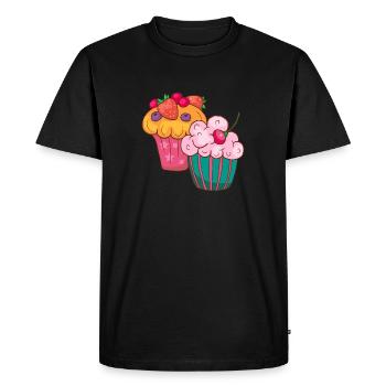 Cupcake Muffin Gâteau à la confiserie - T-shirt Premium bio Homme - noir - Devant - Nico (187cm)